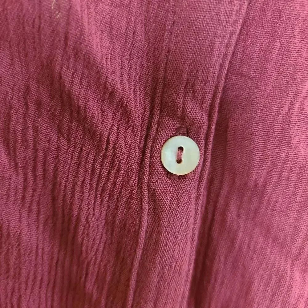 Peace & Pearls Button Down Front Knot Blouse - Picture 4 of 8